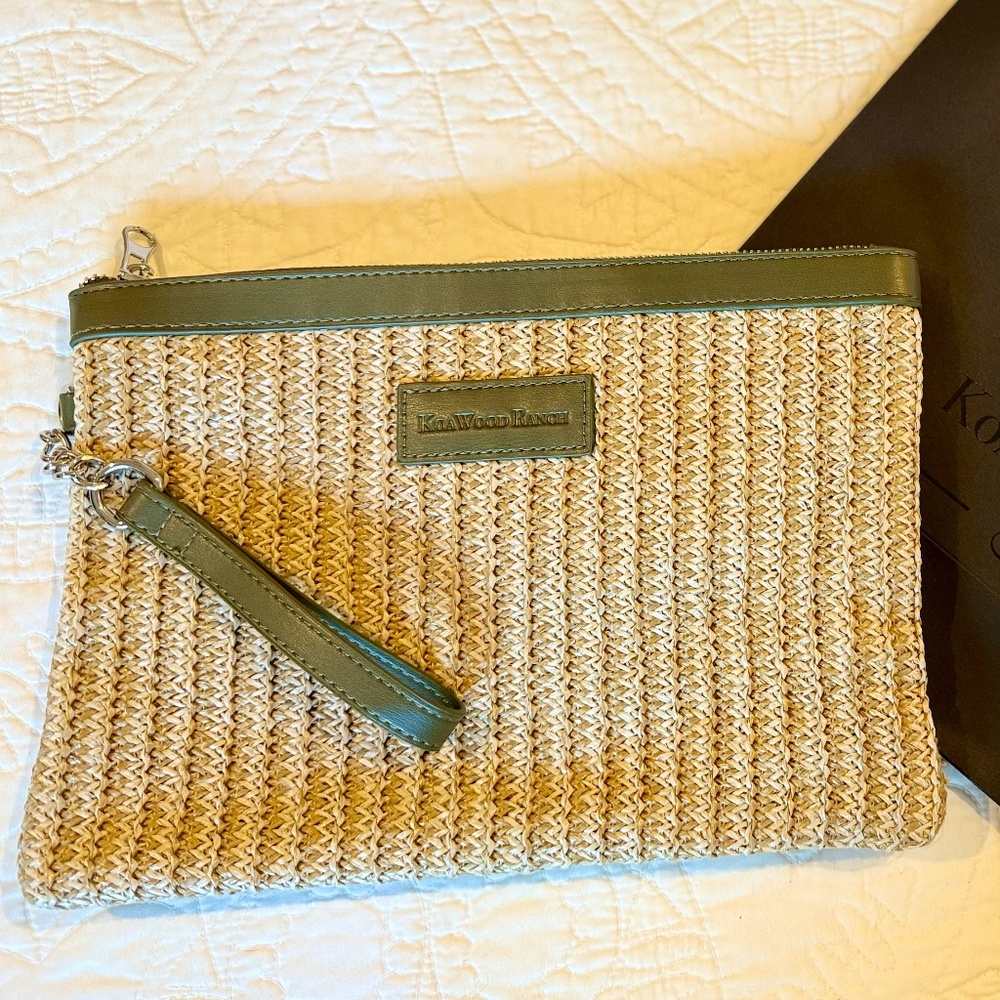 New Koa Wood Ranch Clutch Purse